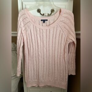 American Eagle Outfitters Light Pink Crew Neck Sweater